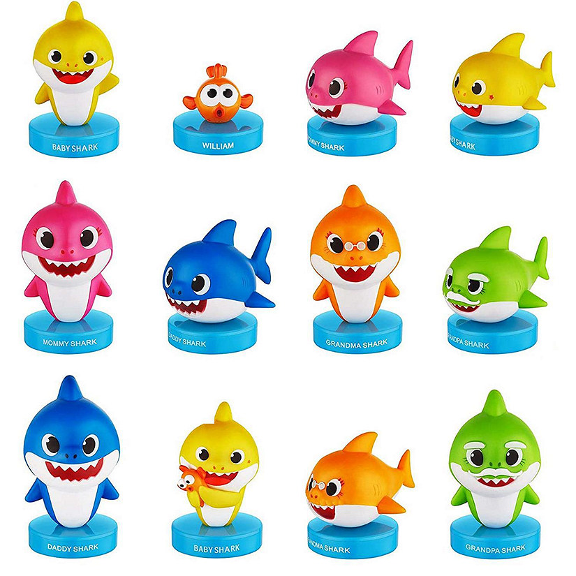 Baby Shark Family Stampers 12pk Daddy Mommy William Cake Toppers Set PMI International Image