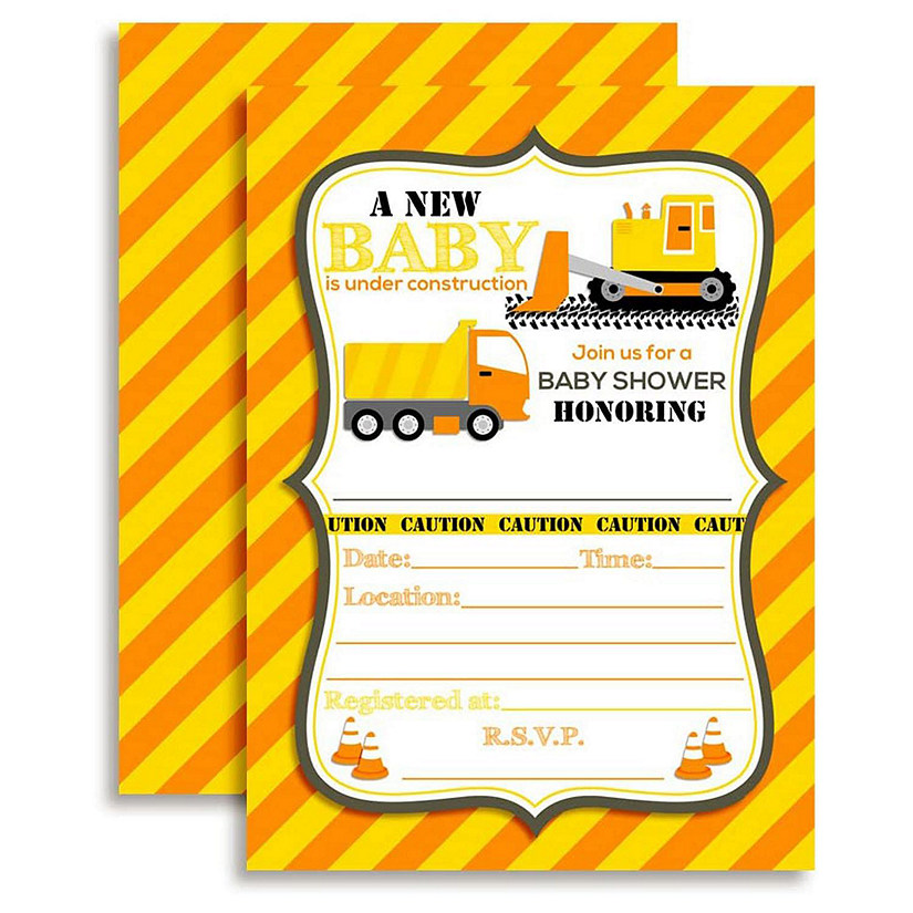 Baby Under Construction Invitations 40pc. by AmandaCreation Image