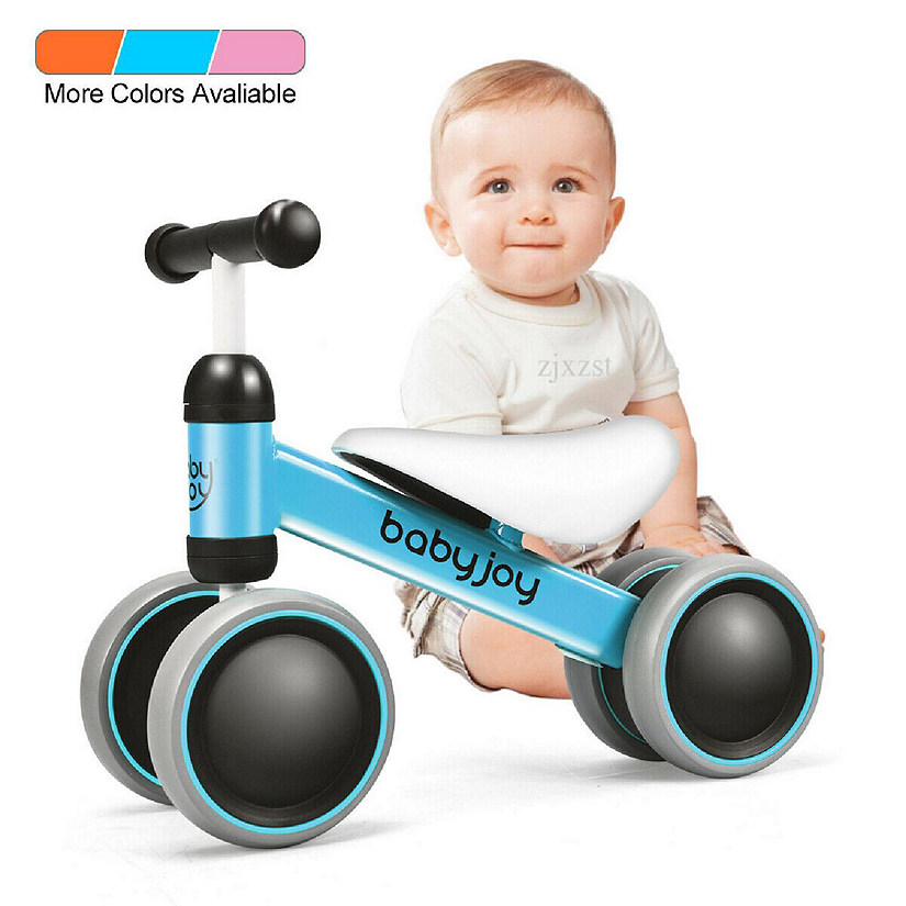 Babyjoy 4 Wheels Baby Balance Bike Children Walker No-Pedal Toddler Toys Rides Blue Image