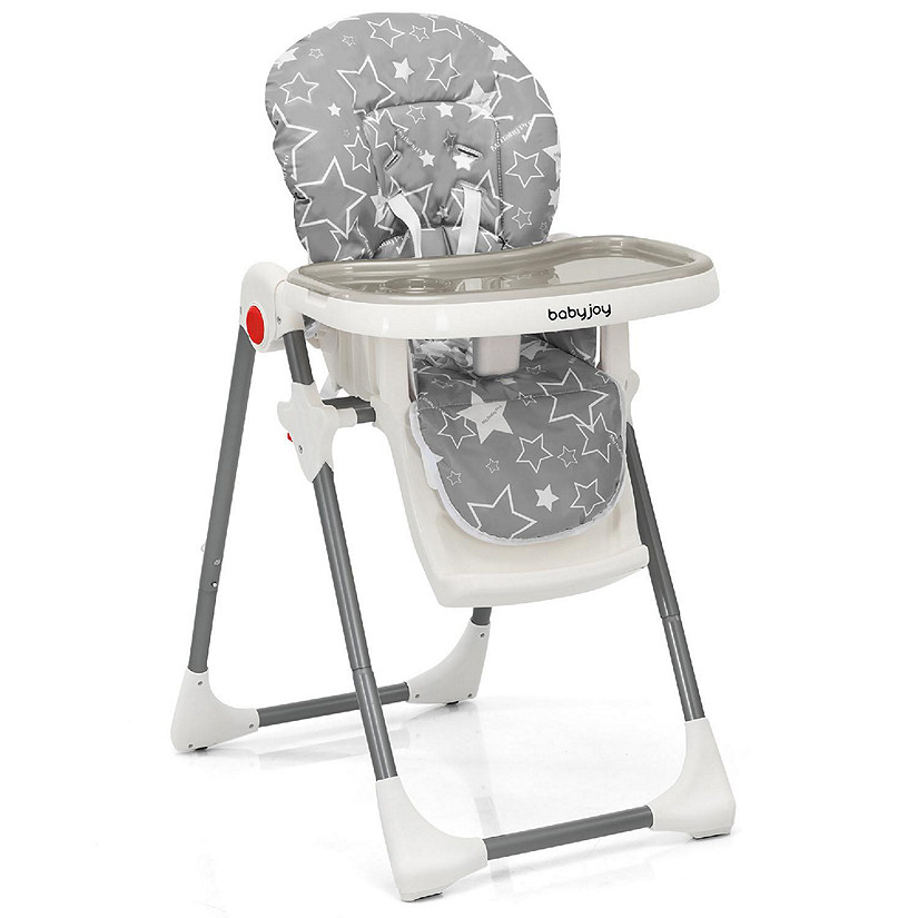 Babyjoy Folding Baby High Chair Dining Chair w/ 6-Level Height Adjustment Gray Image