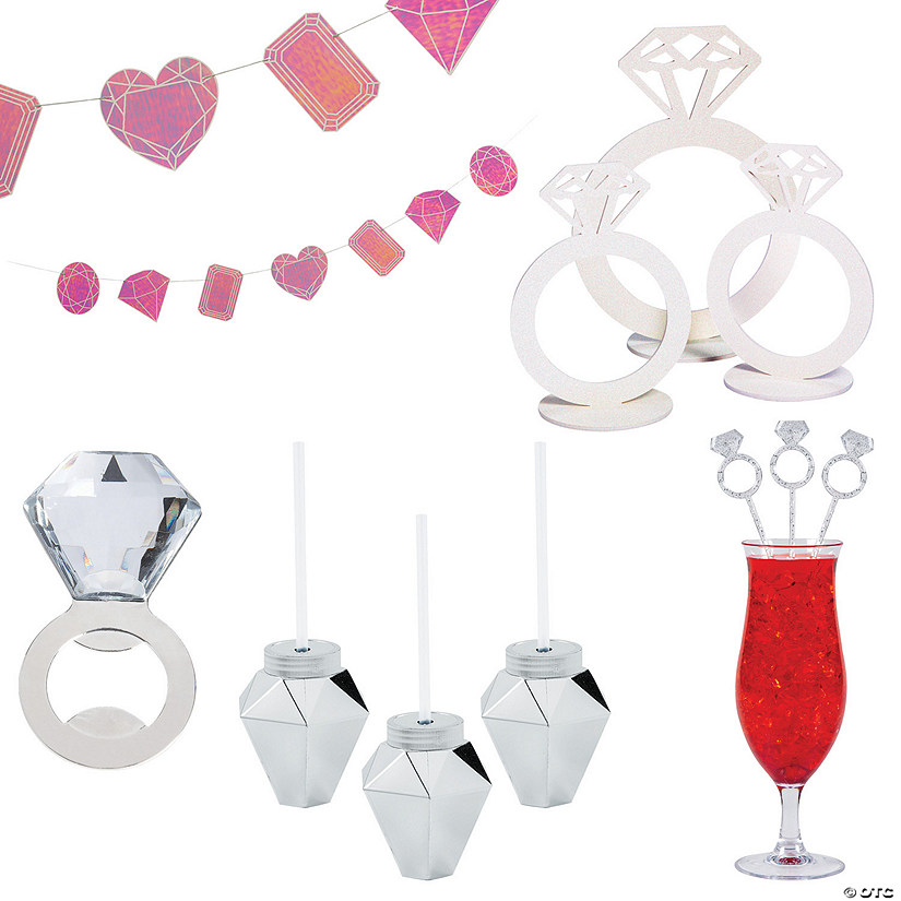 Bachelorette Party Diamond Drinkware & Decorating Kit - 52 Pc. Image