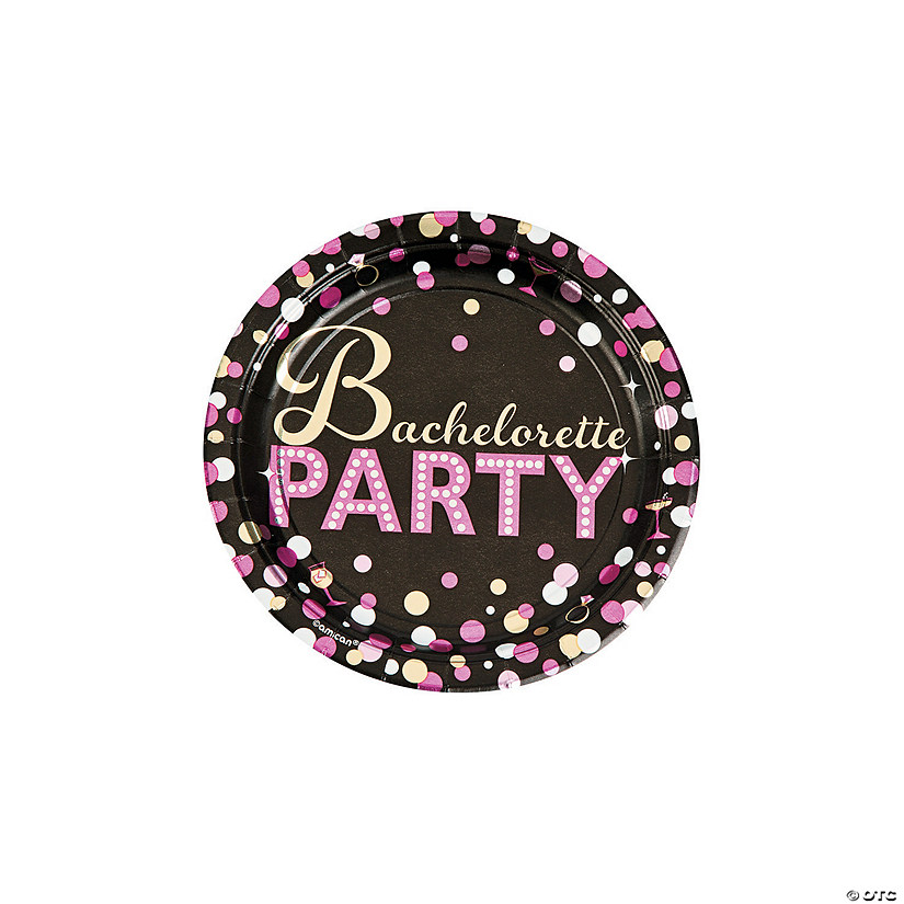 Bachelorette Party Metallic Paper Dessert Plates - 8 Ct. Image