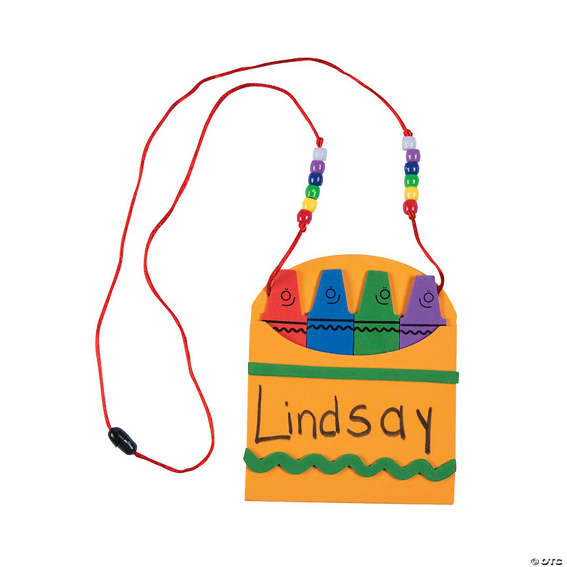 Back-To-School Name Tag Necklace Craft Kit - Makes 12 Image