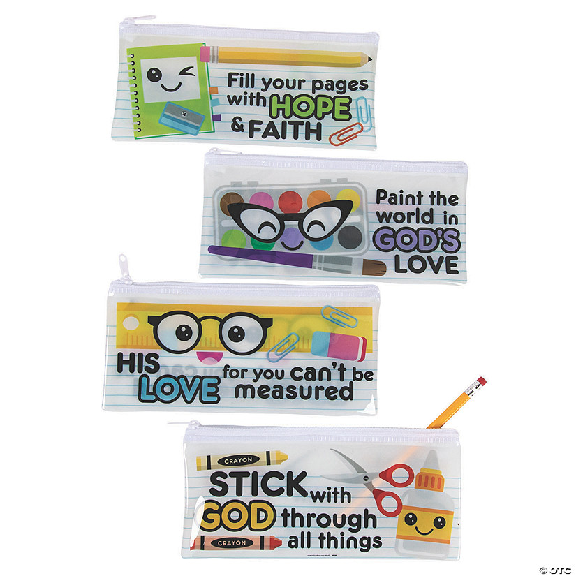 Back to School Religious Pencil Cases - 12 Pc. Image