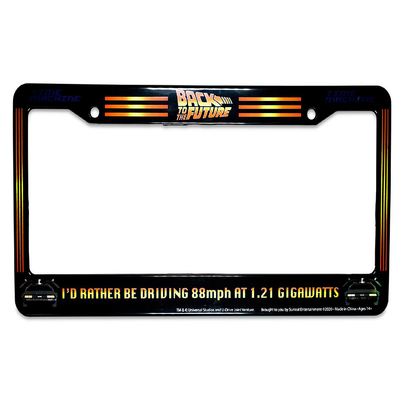 Back To The Future "I'd Rather Be Driving 88mph" License Plate Frame Image