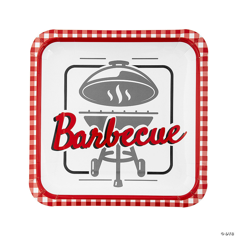 Backyard BBQ Square Paper Dinner Plates - 8 Pc. Image