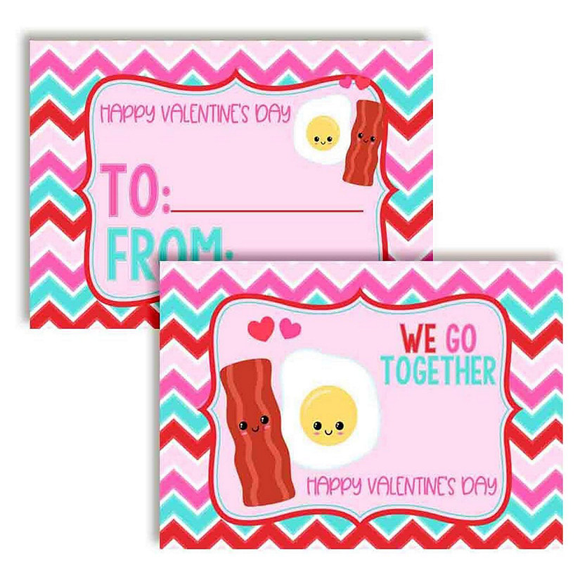 Bacon and Eggs Classroom Valentines 30pc. by AmandaCreation Image
