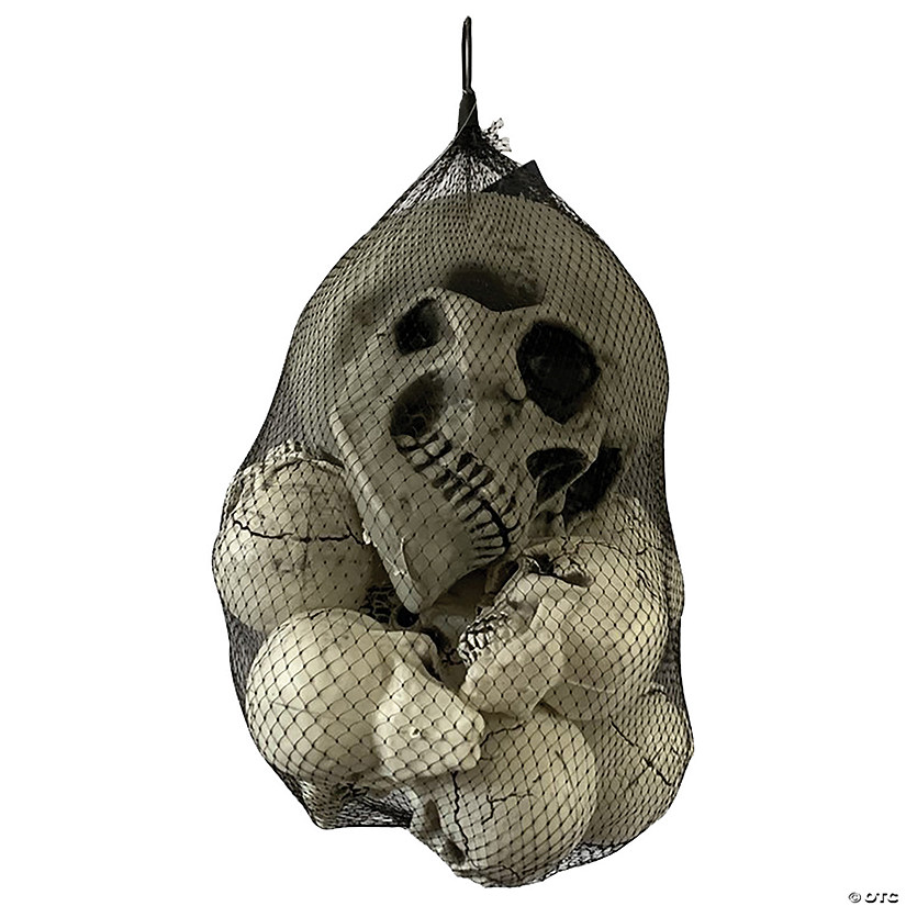 Bag of Assorted Skulls Halloween Decoration