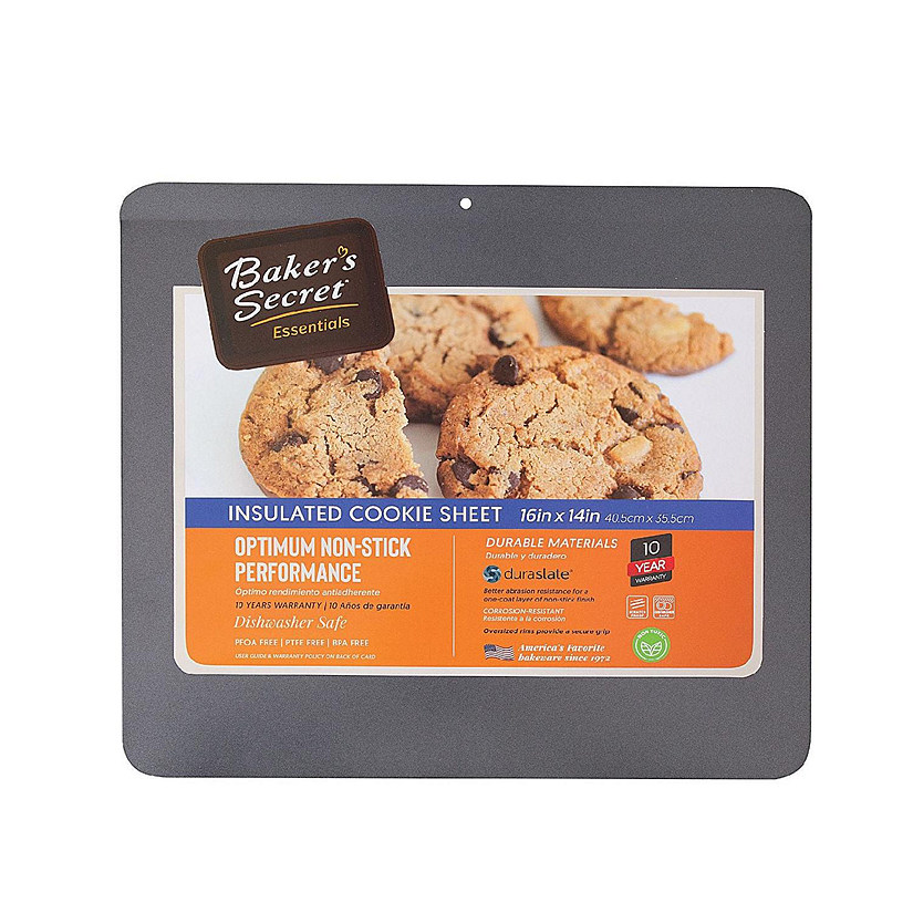 Baker's Secret Insulated Cookie Sheet Cookie Tray 17 x 14, Carbon Steel  Insulated Double Wall, for Baking Roasting Cooking, Dishwasher Safe Home  Baking Supplies Accessories - Essentials Collection