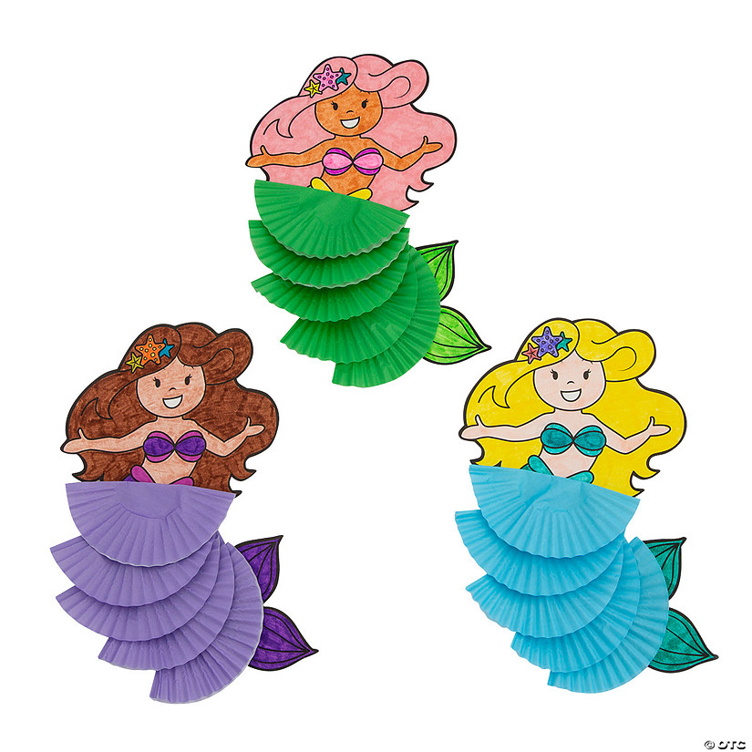Baking Cup Mermaid Magnet Craft Kit - Makes 12 Image