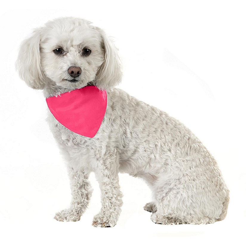 Balec 10 Pack Solid Cotton Dog Bandana Triangle Bibs  - Small & Medium Pets (Hot Pink) Image