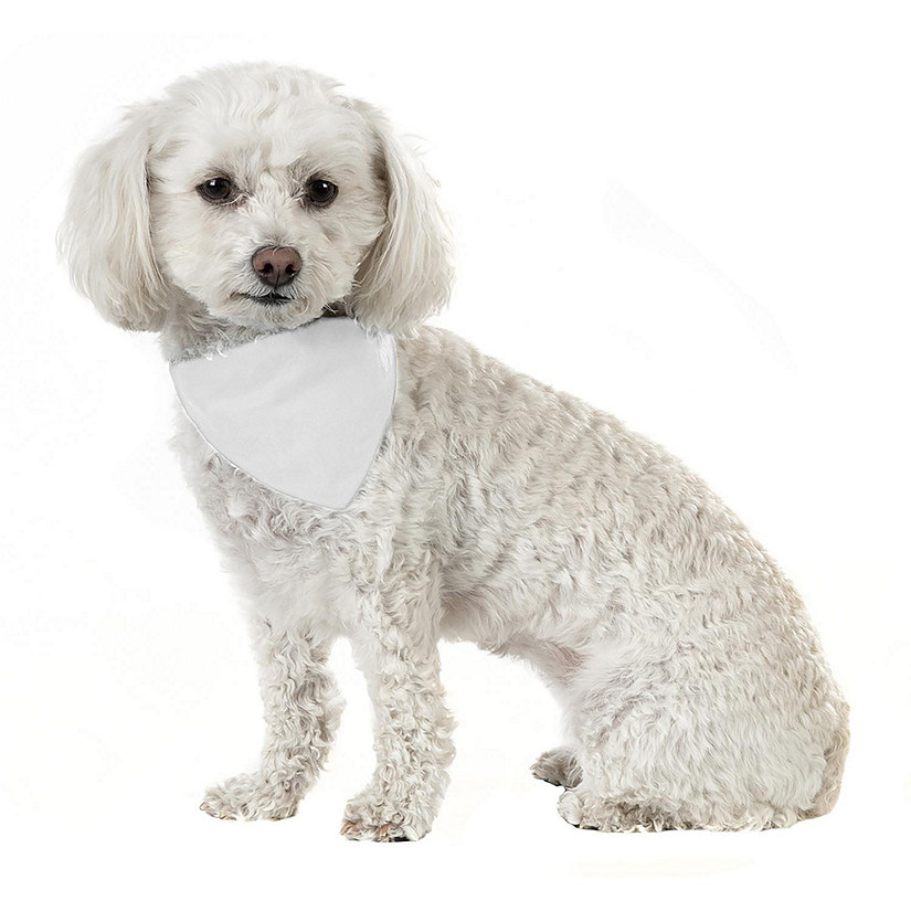 Balec 10 Pack Solid Cotton Dog Bandana Triangle Bibs  - Small &amp; Medium Pets (White) Image