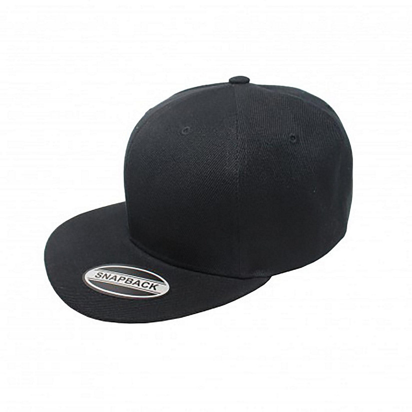Balec 2-Pack Snapback Cap Hat Flatbrim Adjustable (Black) Image