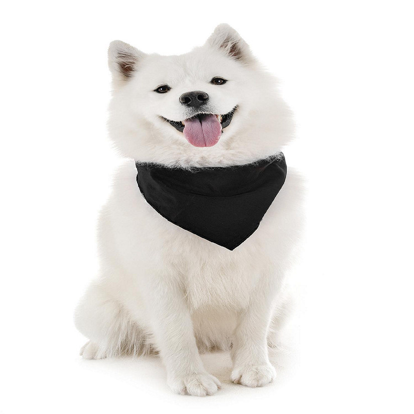 Balec Dog Solid Bandanas - 4 Pieces - Scarf Triangle Bibs for Any Small, Medium or Large Pets (Black) Image