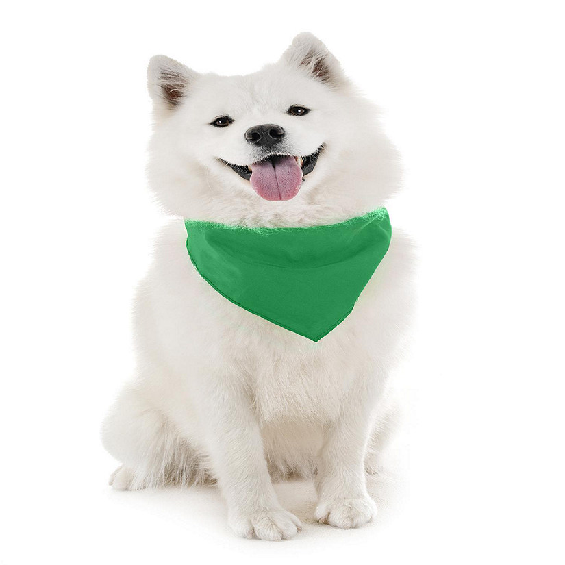 Balec Dog Solid Bandanas - 4 Pieces - Scarf Triangle Bibs for Any Small, Medium or Large Pets (Green) Image