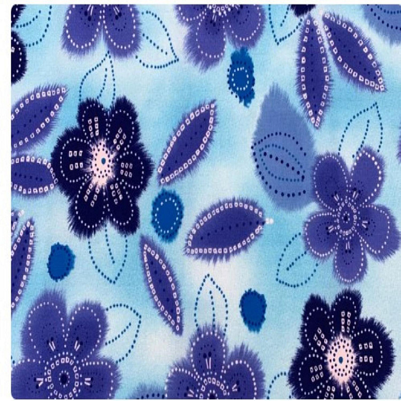 Balique Azure Blue Indigo Floral Cotton Fabric  by Michael Miller Image