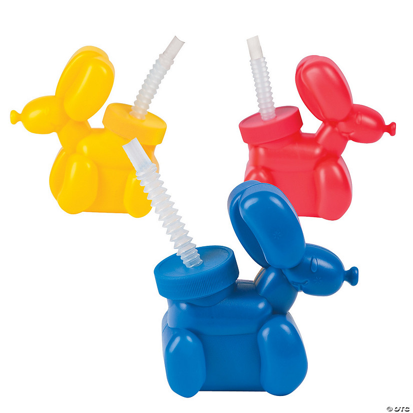 Balloon Animal Cups with Straws Image