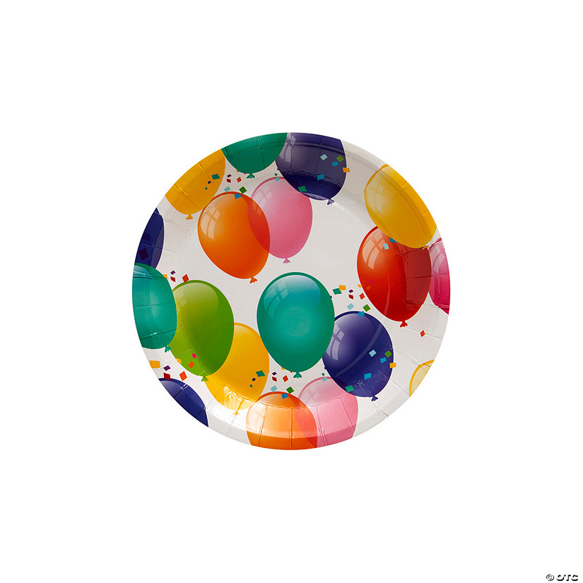 Balloon Birthday Party Dessert Plates  - 8 Ct. Image