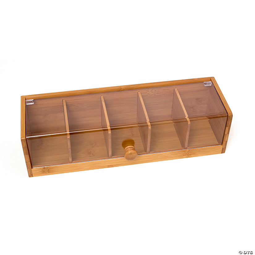 Bamboo 5-Section Tea Box with Acrylic Cover Image