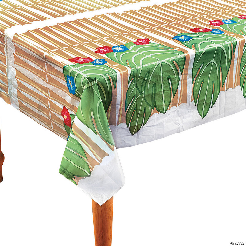 Bamboo & Palm Leaf Plastic Tablecloth Image