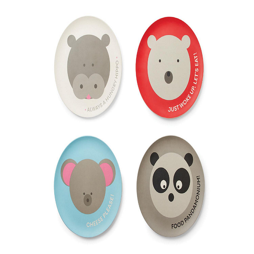 Bamboo Plates S/4 Animal Image