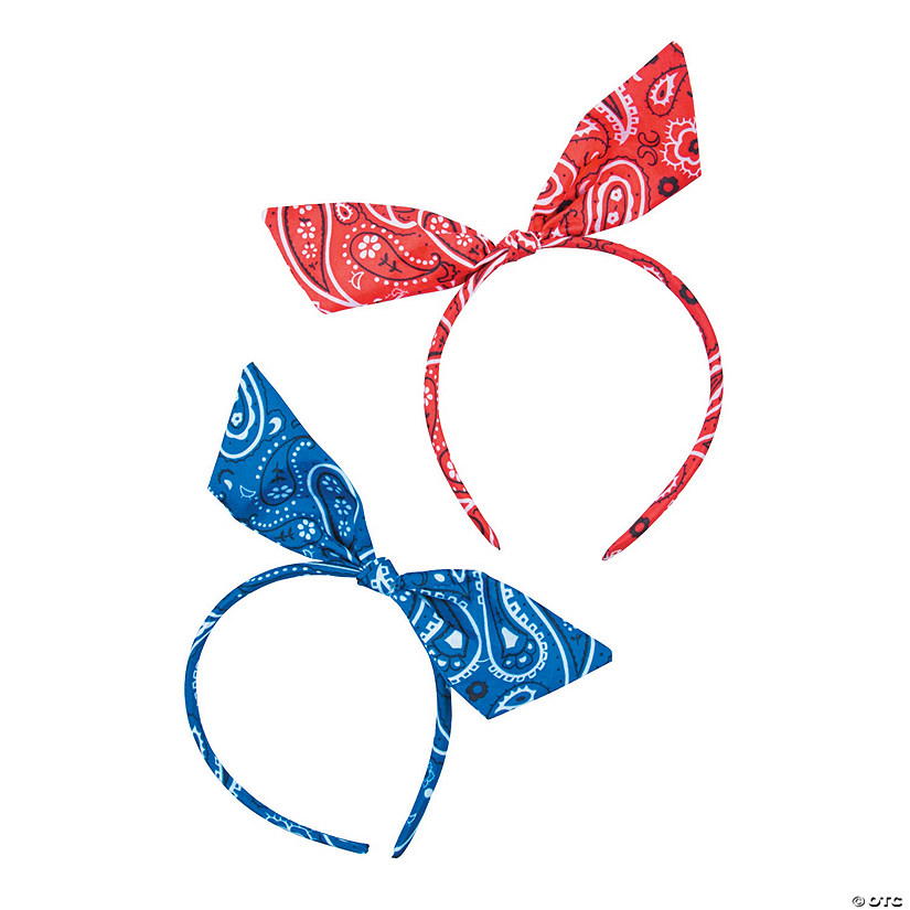 Bandana Print Bow Headbands Oriental Trading