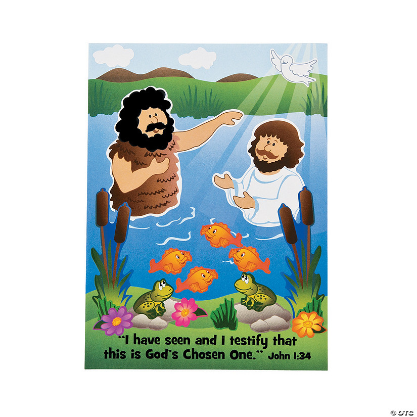 Baptism of Jesus Mini Sticker Scenes - 12 Pc. Image
