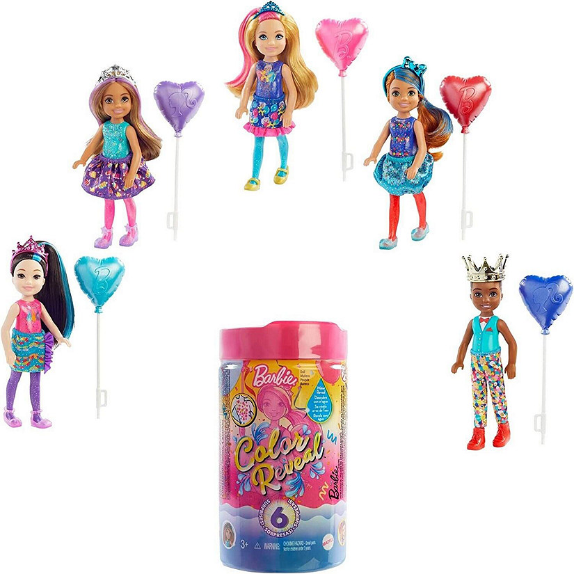 Barbie Chelsea Color Reveal Doll with 6 Surprises Party Series Image