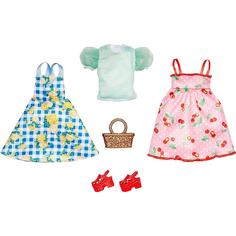 Barbie Clothes Fashion 2-Pack for Barbie Dolls 2 Picnic-Themed Outfits ...