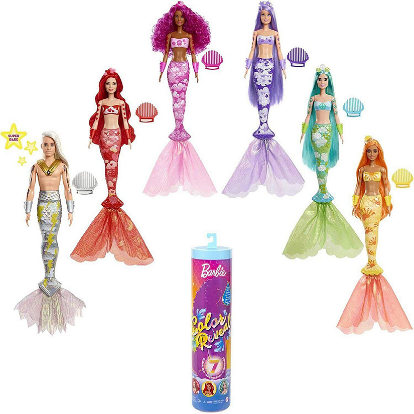 Barbie Color Reveal Mermaid Doll with 7 Unboxing Mermaid | Oriental Trading