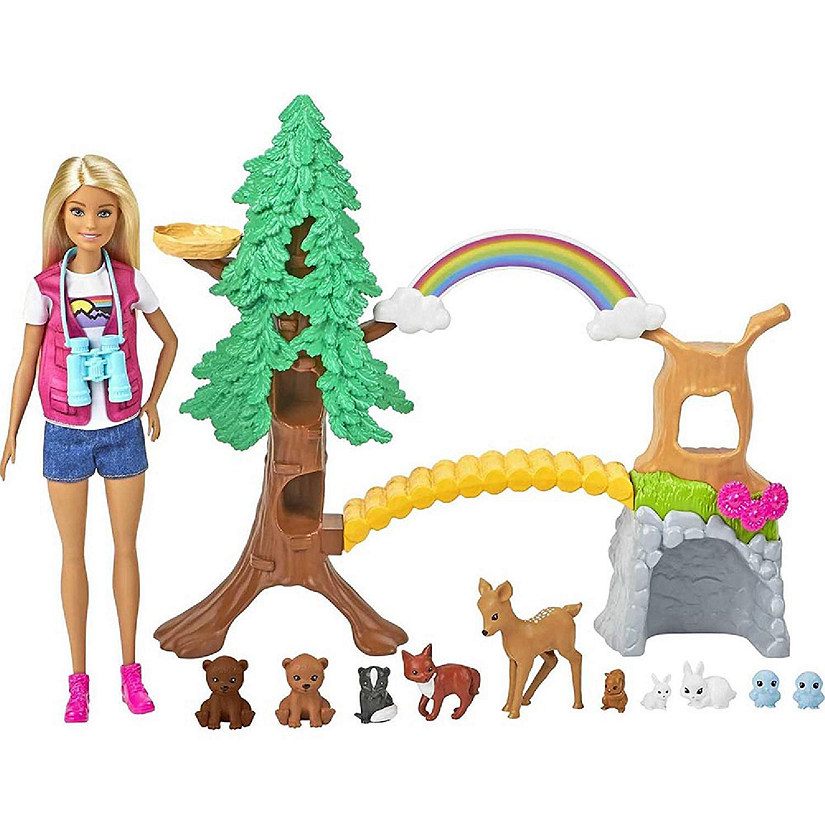 Barbie Wilderness Interactive Playset with Doll, Outdoor Tree, Animals & | Oriental Trading