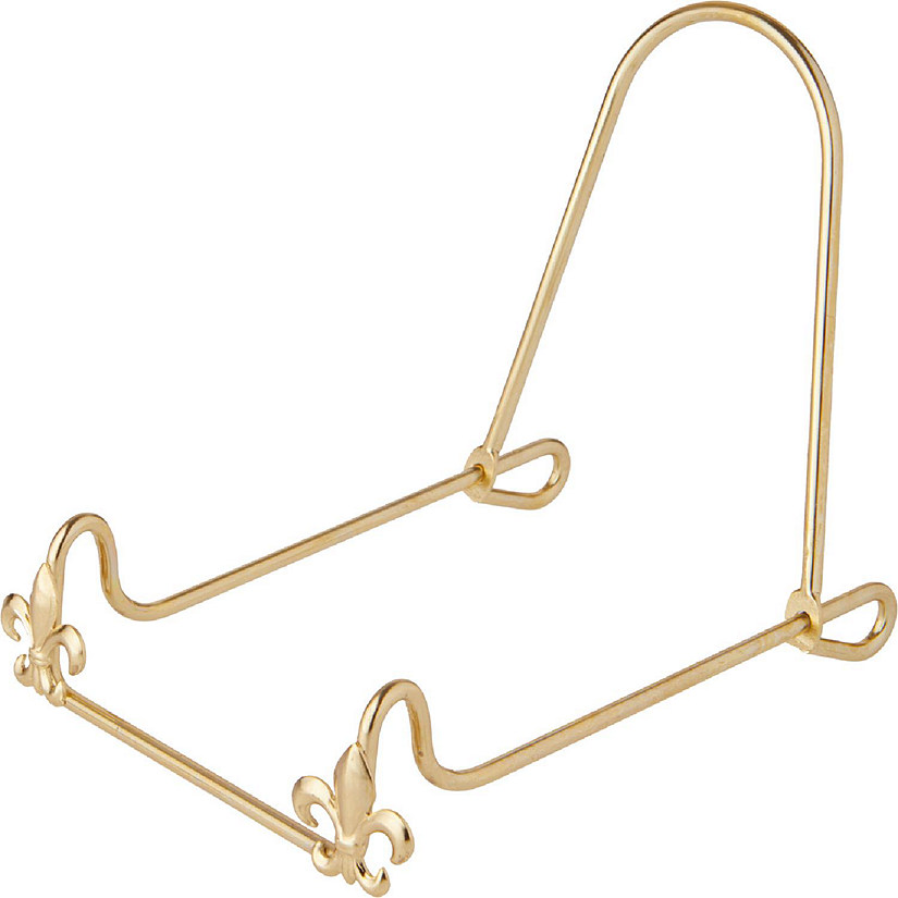 Bard's Adjustable Brass Metal Easel, Fleur de Lis, 5" H x 4" W x 5" D, Pack of 6 Image