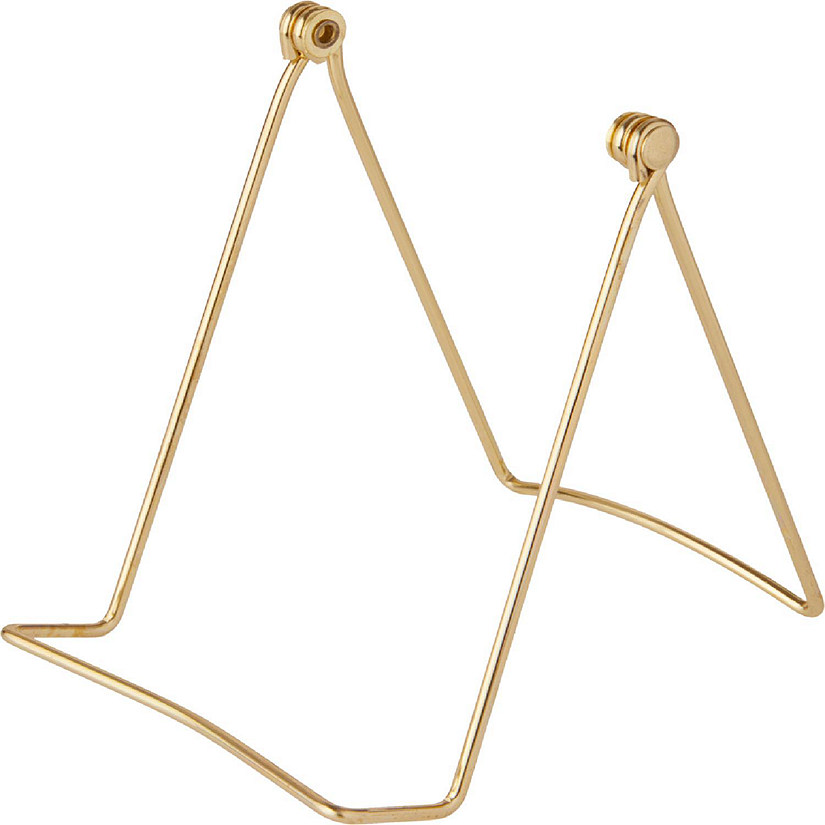 Bard's Folding Gold Wire Easel Stand, 6" H x 4.25" W x 6.25" D, Pack of 12 Image