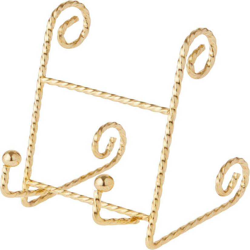 Bard's Twisted Gold-toned Wire Easel, 4.5" H x 3.5" W x 4.25" D, Pack of 12 Image