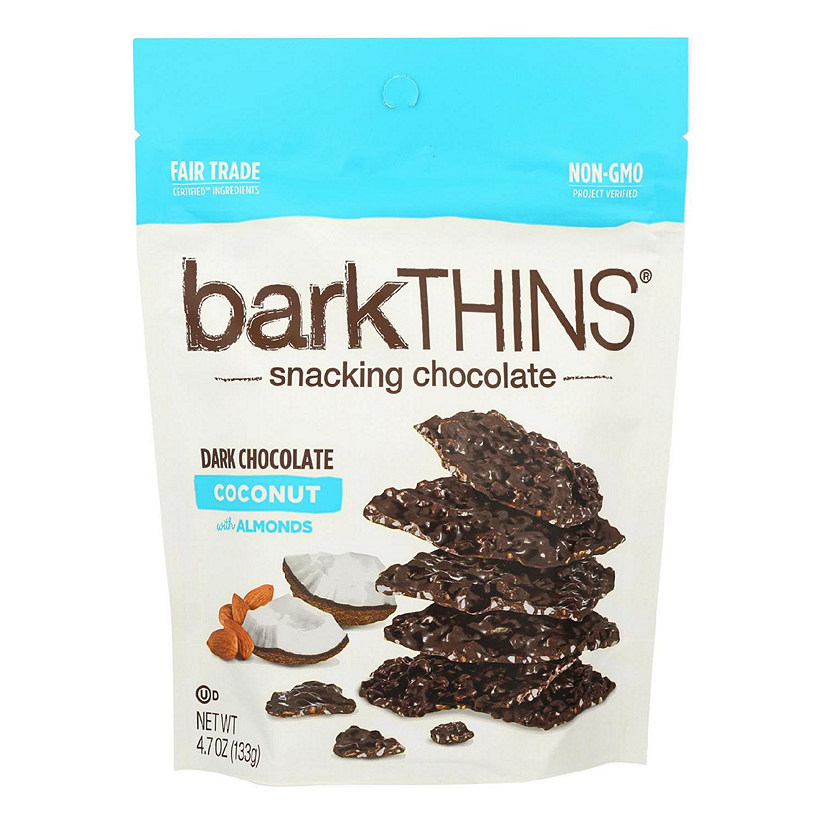 barkTHINS Dark Chocolate Almond with Sea Salt, 4.7 Ounce (Pack of 6)