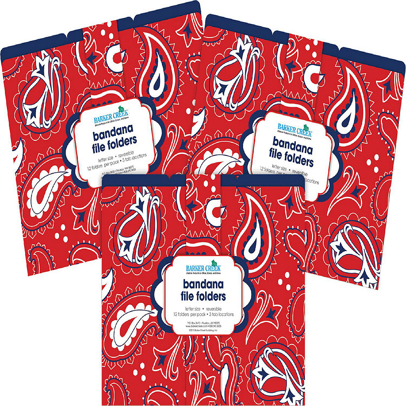 Barker Creek Bandana Folders, 36/Package Oriental Trading