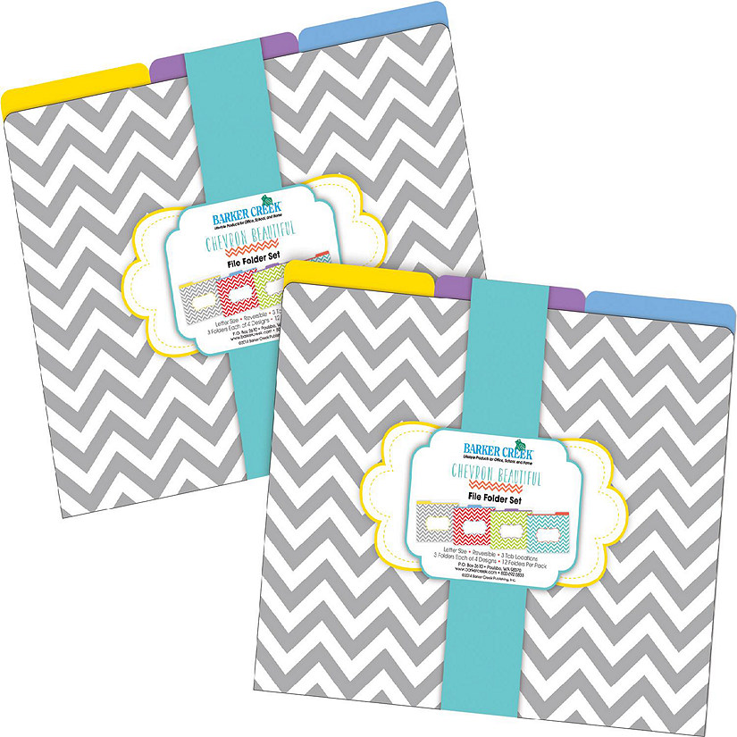 Barker Creek Chevron Beautiful Folders, 24/Package Image