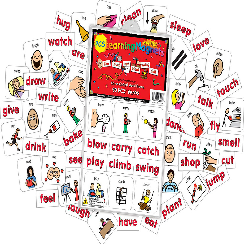 Barker Creek Learning Magnets 90 PCS Verbs Oriental Trading