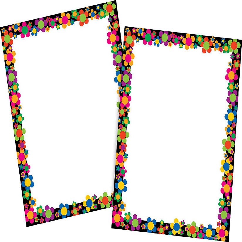 Barker Creek Neon Flower Power Computer Paper, 100 sheets/Package Image