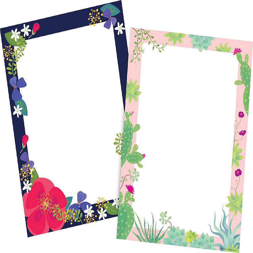 Barker Creek Petals &amp; Prickles Computer Paper (2 designs), 100 sheets/Set Image