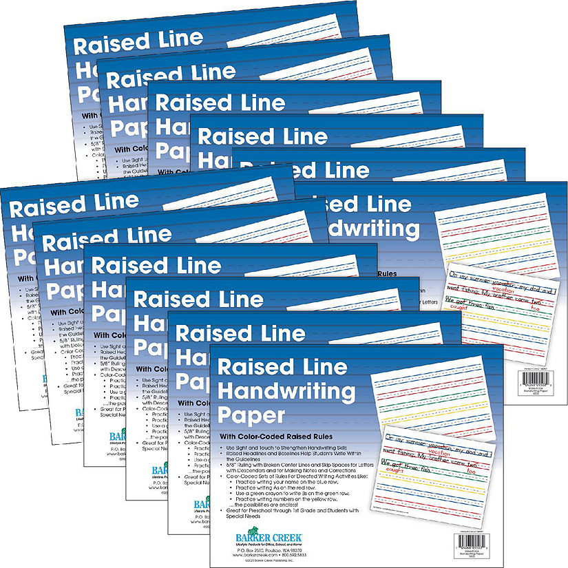 Barker Creek Raised Line Handwriting Paper 12Pack Oriental Trading