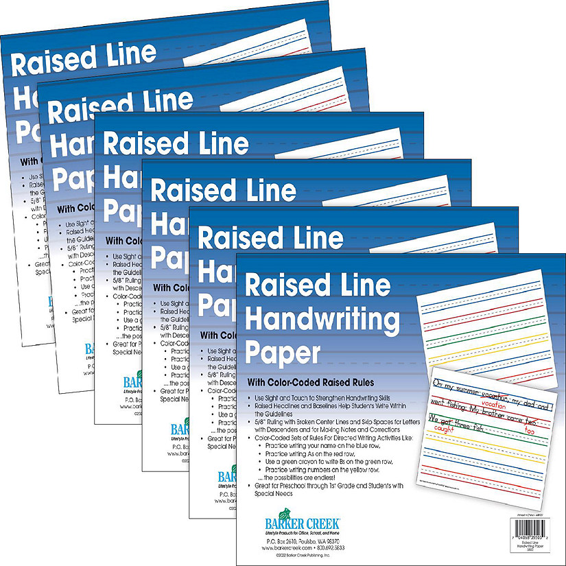 Barker Creek Raised Line Handwriting Paper 6Pack Oriental Trading