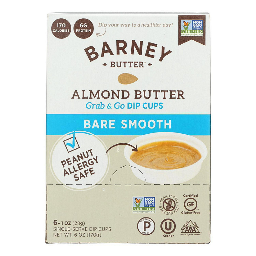Barney Butter Bare Smooth Almond Butter Dip Cups  - Case of 6 - 6/1 OZ Image