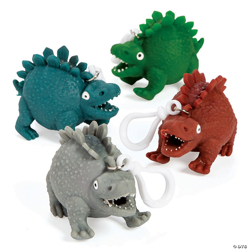 Barrel-O&#8217;-Mini Squeeze Dinosaur Toy Keychains Image