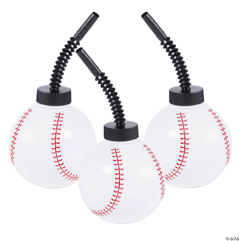 Baseball Cups with Straws 8 Ct. Oriental Trading