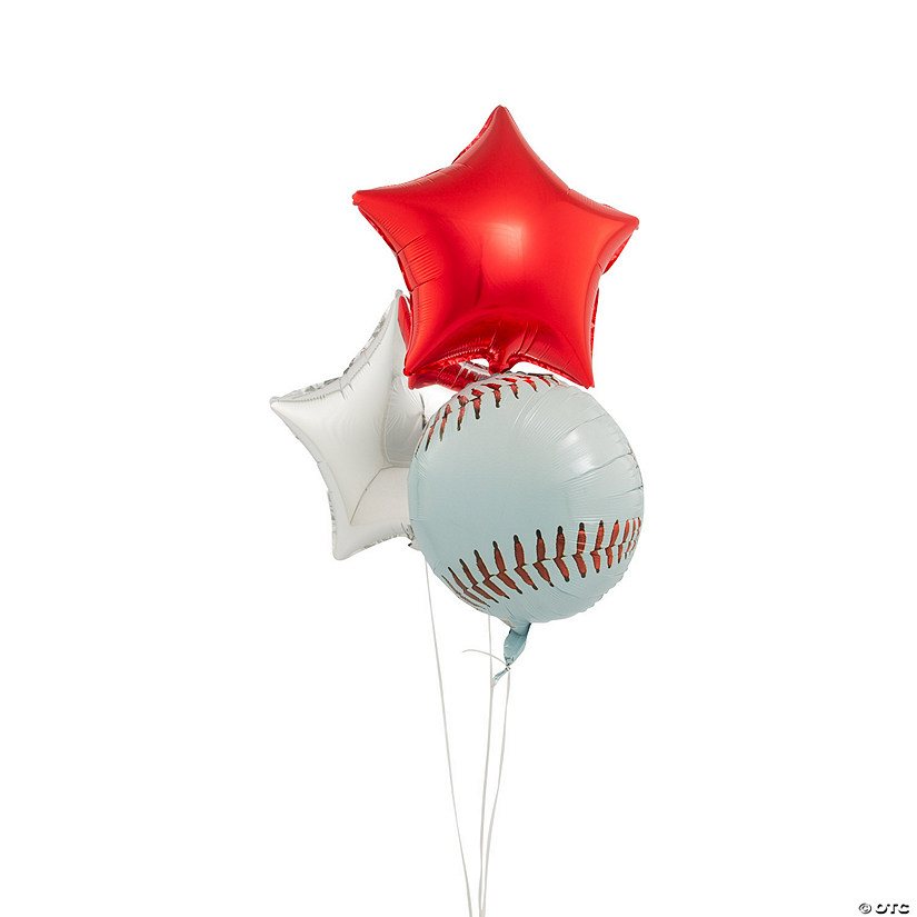 Baseball Mylar Balloon Bouquet 10 Pc. Oriental Trading