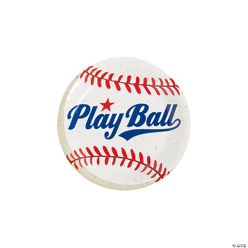 Baseball Play Ball Paper Dessert Plates - 8 Ct. Image