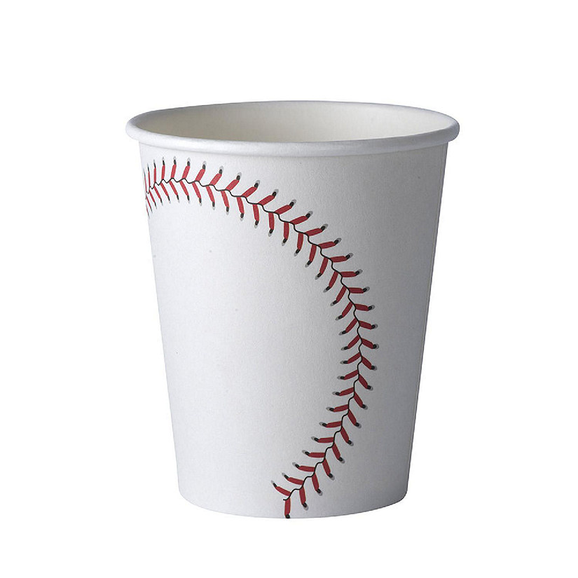 Baseball Themed 9 Oz Disposable Paper Cups 100 Pack Image
