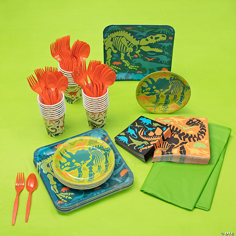 Basic Dinosaur Tableware Kit for 24 Guests Image