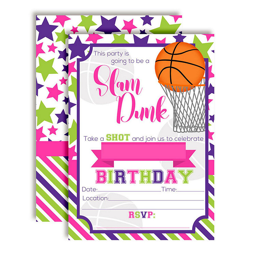 Basketball Birthday Party Invitations 40pc. by AmandaCreation Image
